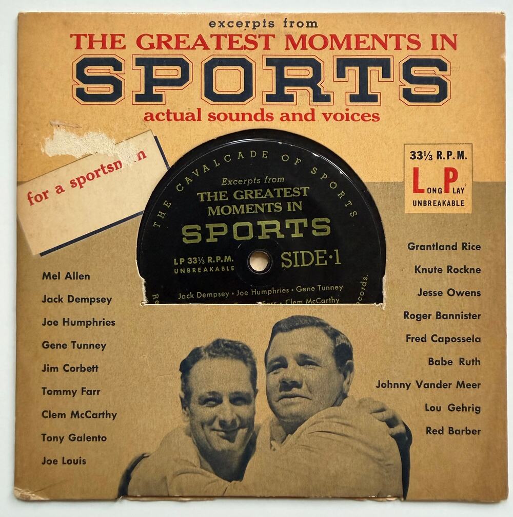 1955 Greatest Moments in Sports Record Babe Ruth, Lou Gehrig, Dempsey, Rockne
